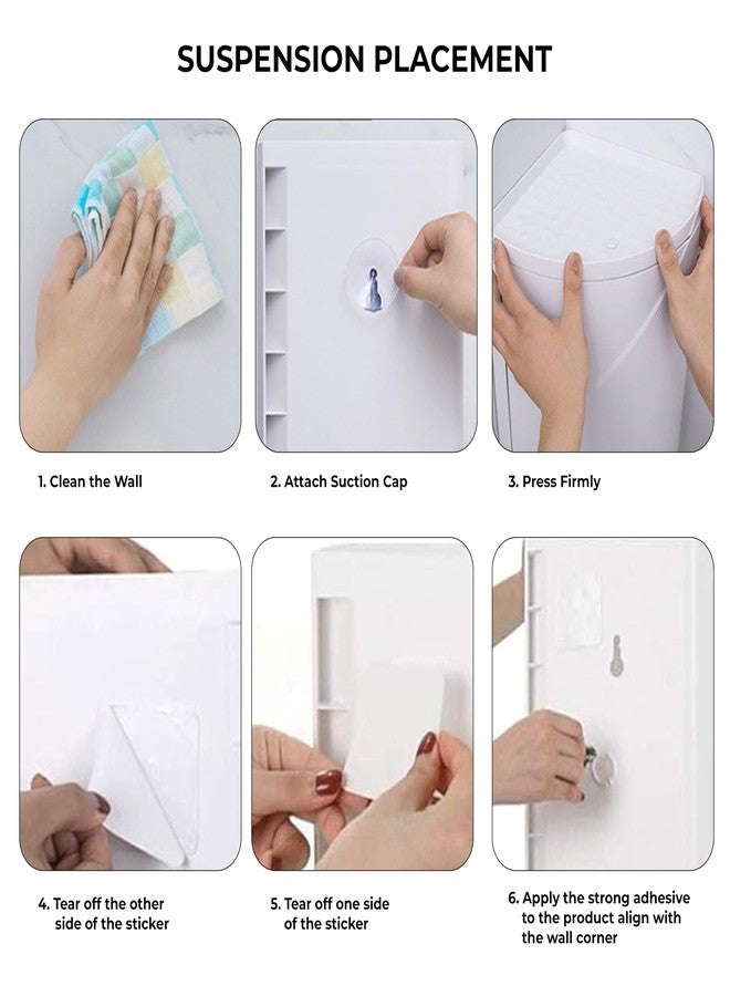 PRIME PICK رف تخزين مثلث دوار للحمام من برايم بيك | منظم متعدد الوظائف دوار 360 درجة، مثلث بلاستيكي | رف زاوية مقاوم للغبار والماء | خزانة الحمام، المطبخ، غرفة النوم - Image 5